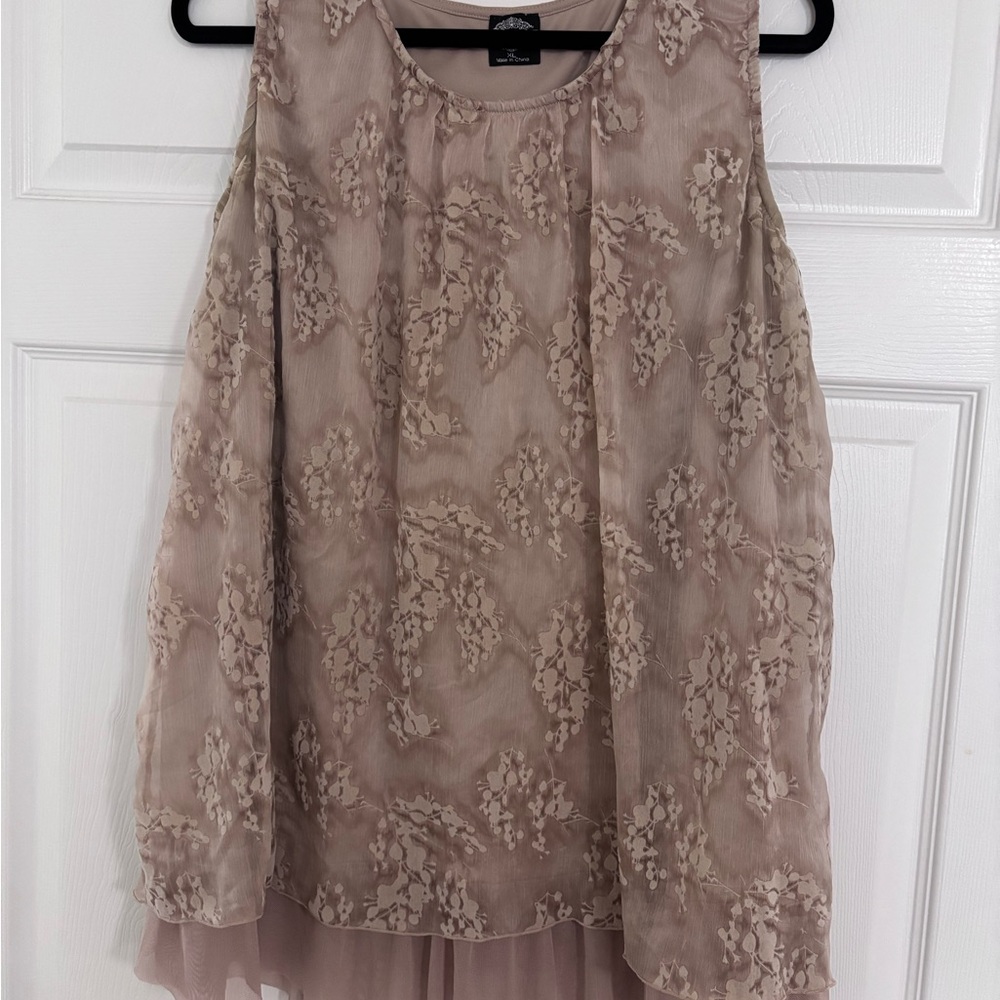 Elegant Beige Sleeveless Top